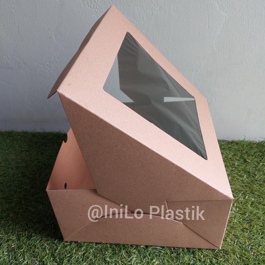 

Fx-76 @1Pack Box Kraft Window 22X22X10 / Dus Bk Square Full Laminating Dalam Murah