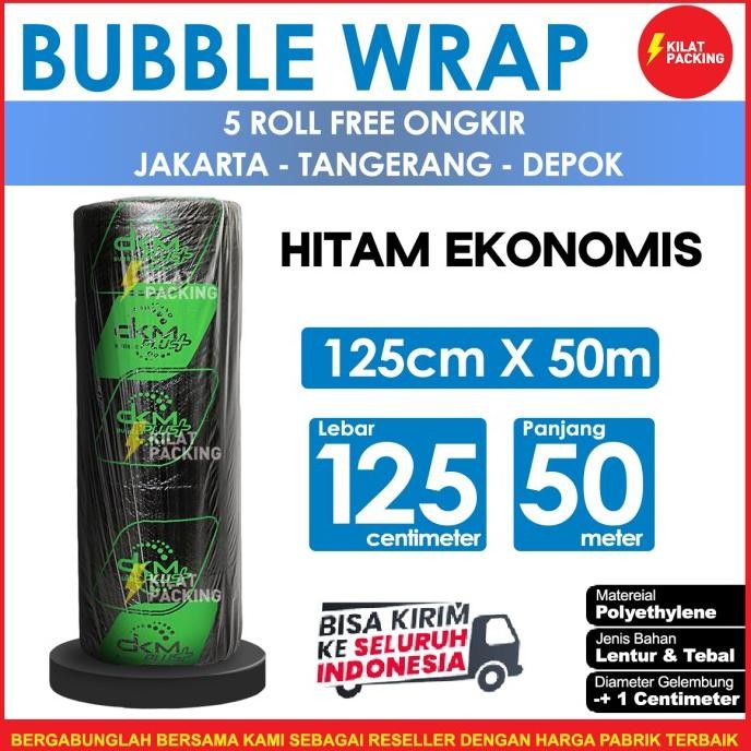 

tersedia plastik bubble wrap 125cm x 50m / bubble wrap hitam ekonomis dkm plus