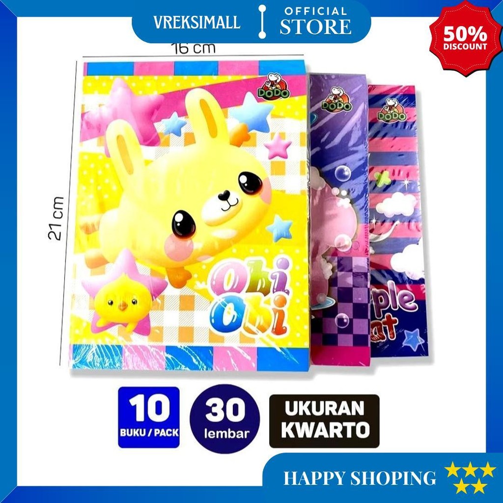 

Buku Tulis Murah Sidu Dodo 30 Hal (10Pack) || Buku Tulis Dodo 30 Lem D Gratis Ongkir