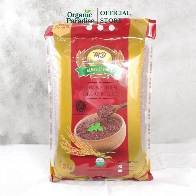 

tersedia md beras organik merah pecah kulit 5 kg / red rice
