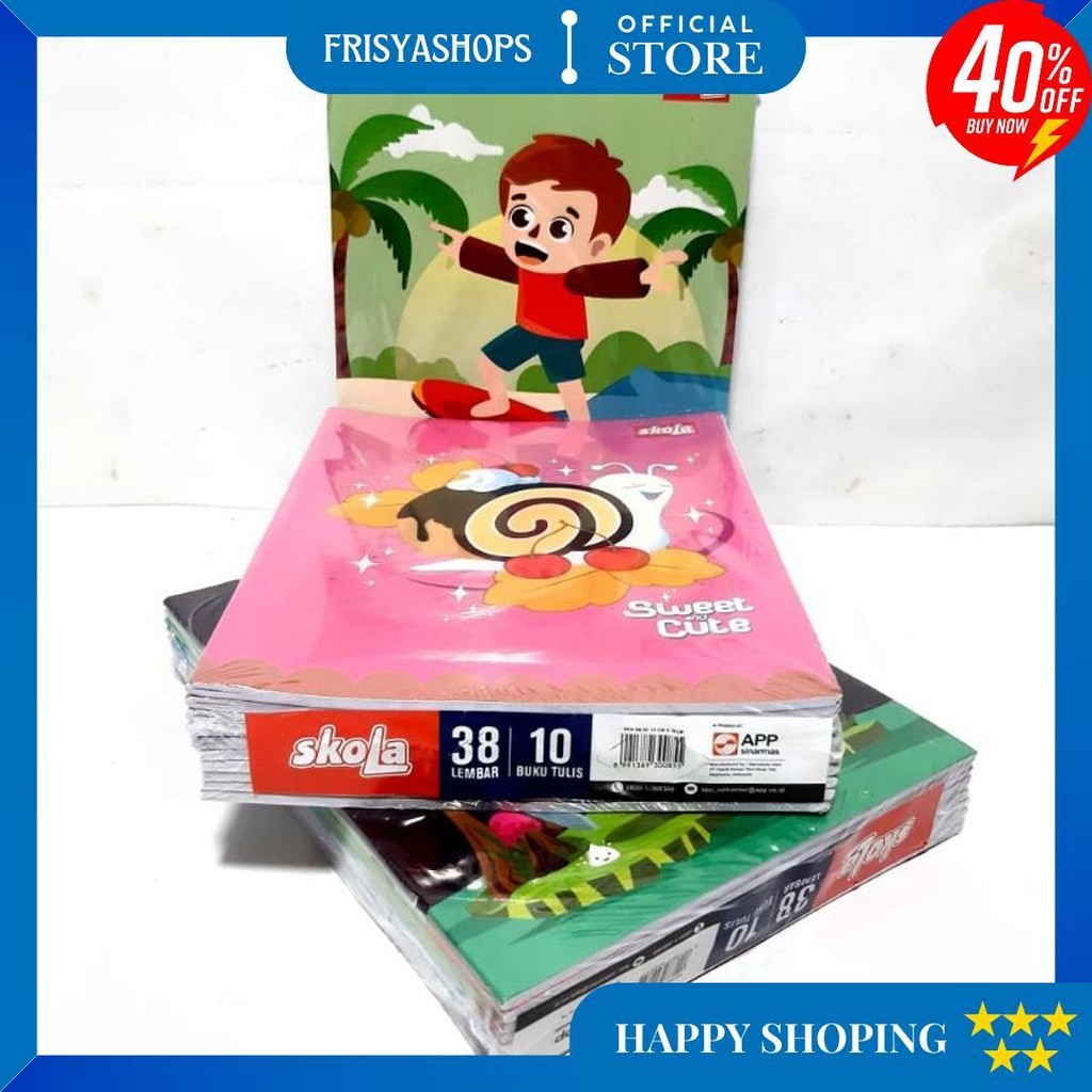 

(1 Pack / 10 Buku) Buku Tulis Isi 38 Lembar Skola By Sidu D Cod