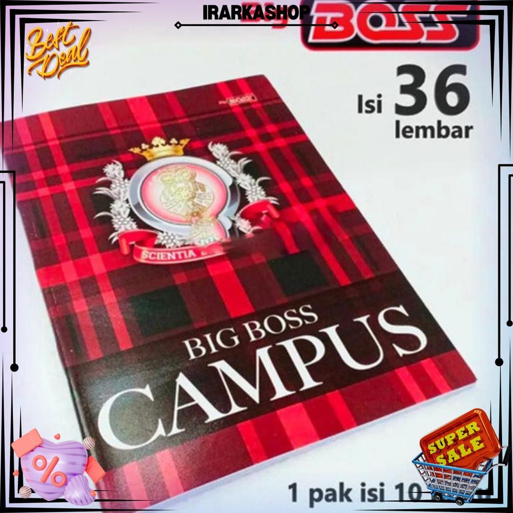 

(1Pak Isi 10Pcs)Big Boss Buku Tulis 36 Lembar / Buku Tulis Big Boss 36 Lembar 1 Pak Isi 10 Buku D Promo 4.4