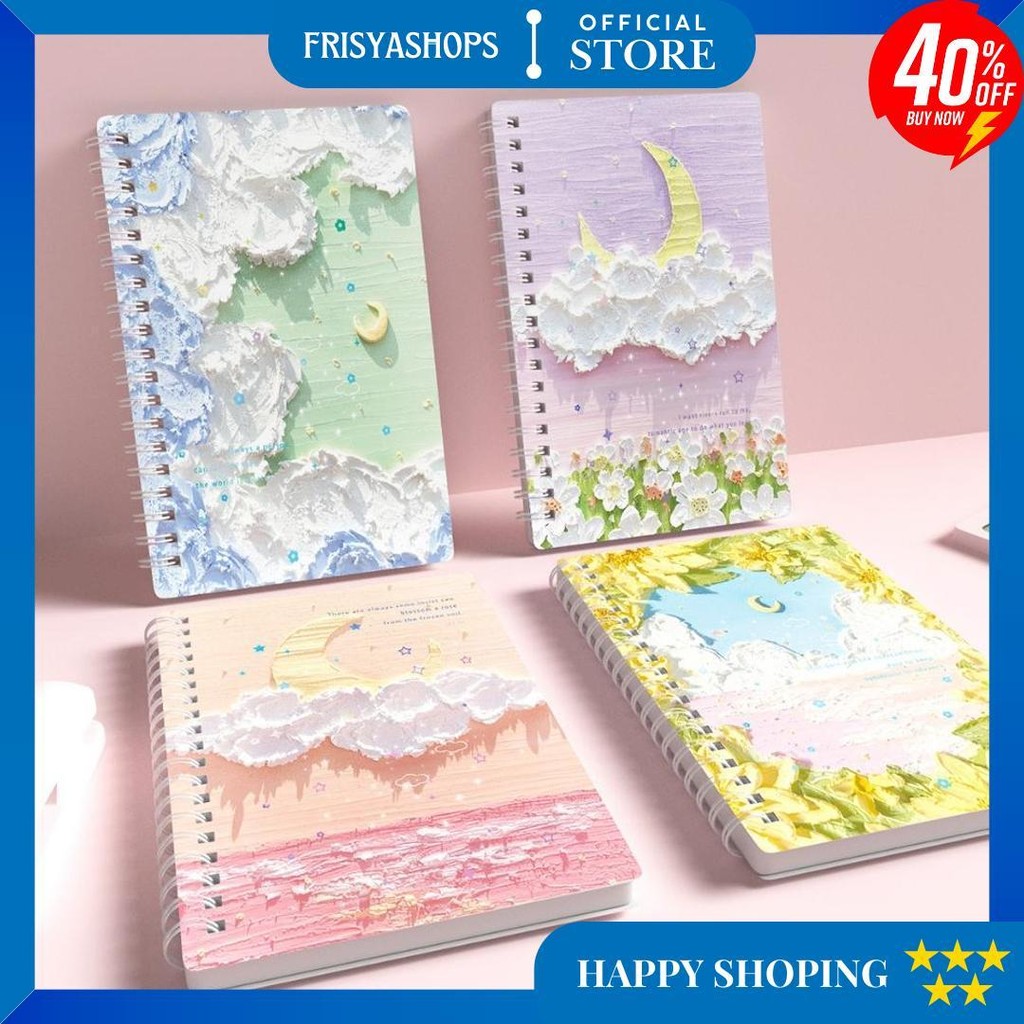 

Aimilo Notebook A5 1 Paket 4 Pcs Buku Diary Aesthetic Buku Jurnal Aesthetic Sekolah 60 Lembar D Promo 4.4