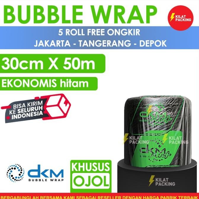 

tersedia plastik bubble wrap 30cm x 50m | bubble wrap dkm+ hitam ekonomis /roll