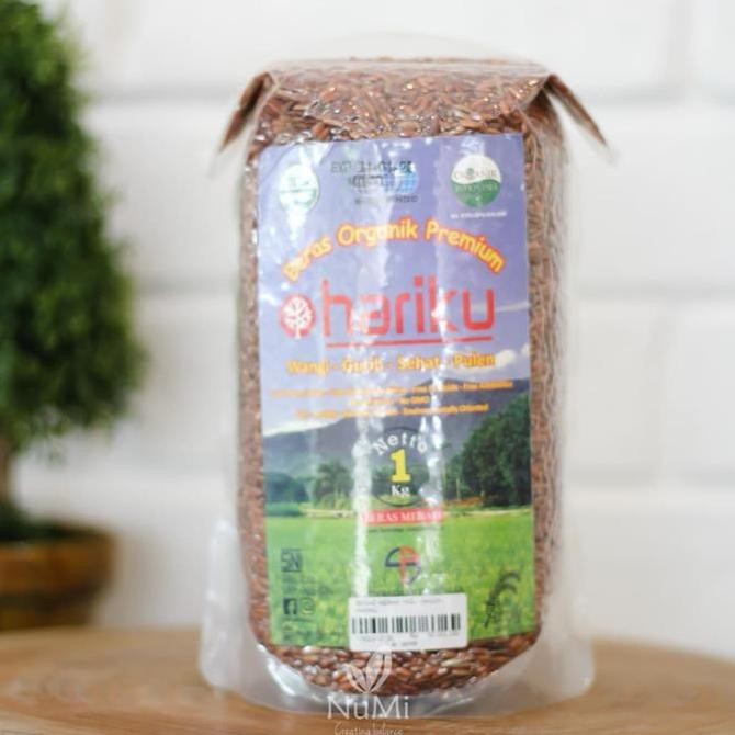 

tersedia 1kg organic red rice| beras merah organik hariku