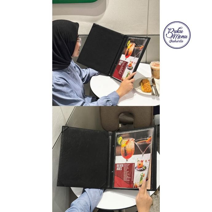 

Buku Menu Jakarta - Buku Menu Kulit Premium Jepit Baut Isi Plastik Mika A4 Coklat dan Hitam (polos dan logo) - Cafe, Coffee Shop, Restoran, Hotel LS