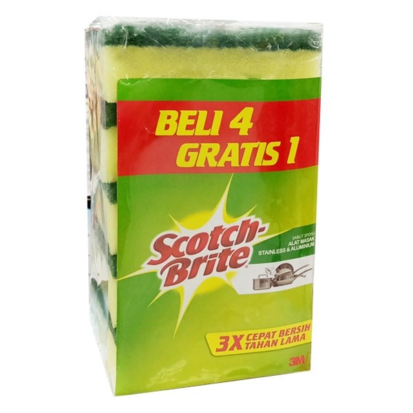 SCOTCH BRITE SABUT SPONS ECOPACK 5PC ID-30P5