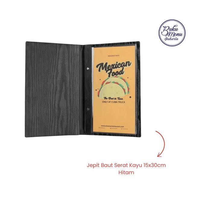 

Buku Menu Jakarta - Buku Menu Kayu Vinyl Jepit Baut Isi Plastik Mika 15x30 Hitam - Cafe, Coffee Shop, Restoran, Hotel LS