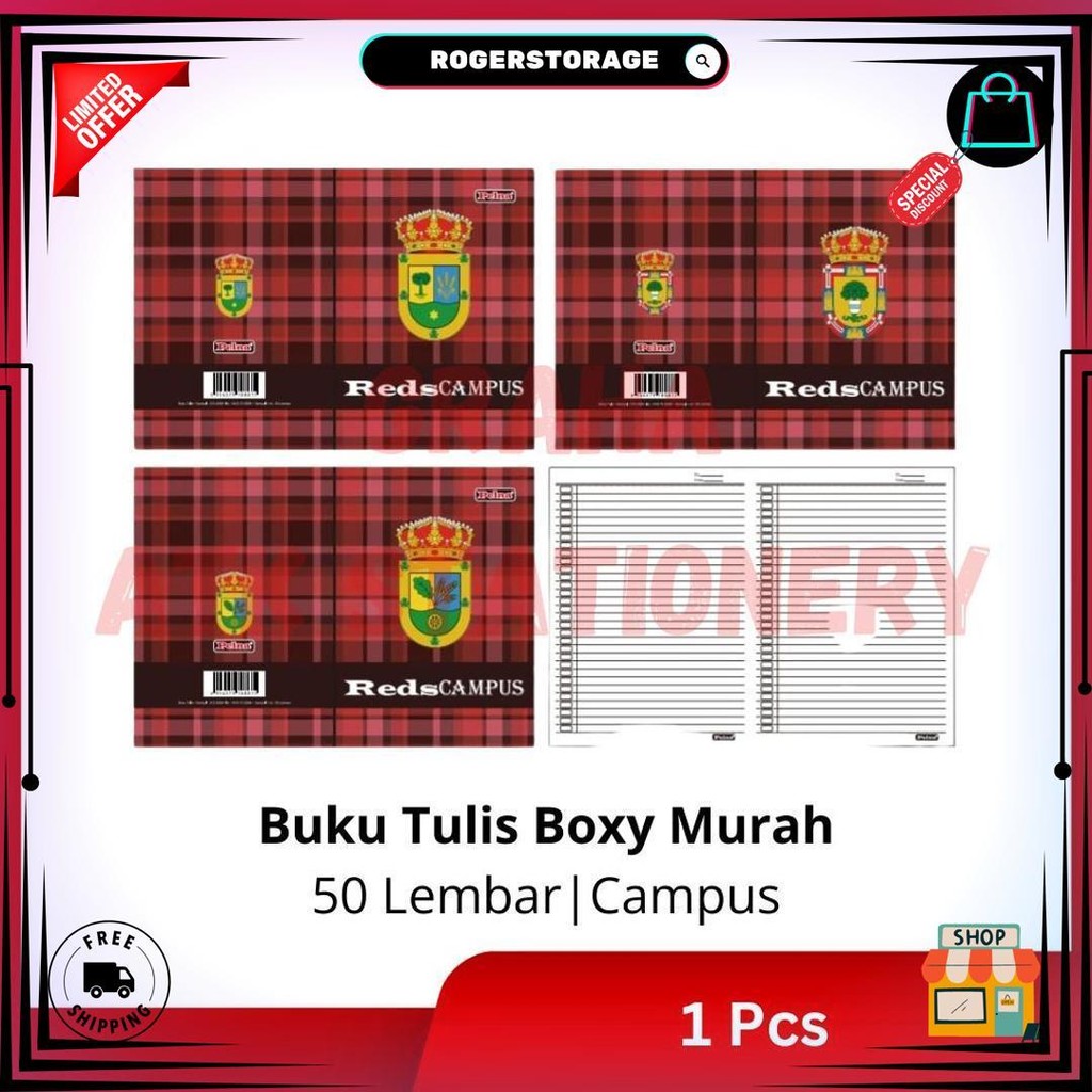 

[1 Pcs] Buku Tulis Panjang Boxy 50 Lembar Murah / Buku Bergaris Campus Kraft Coklat Sekolah Boxy D Sale