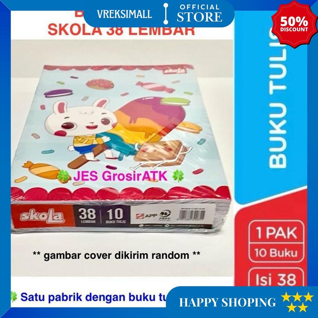 

Buku Tulis Skola 38 Lembar (1 Pak Isi 10 Buku) D Best Seller
