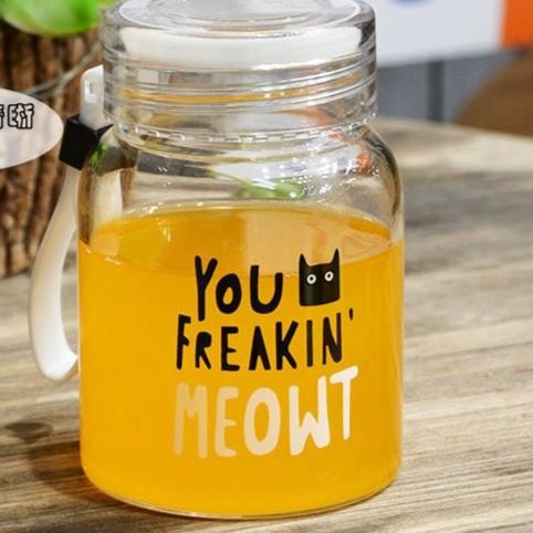 Terlaris Botol Minum Kaca Meow Botol Air Imut Bahan Kaca / Botol Minum Bpa Free