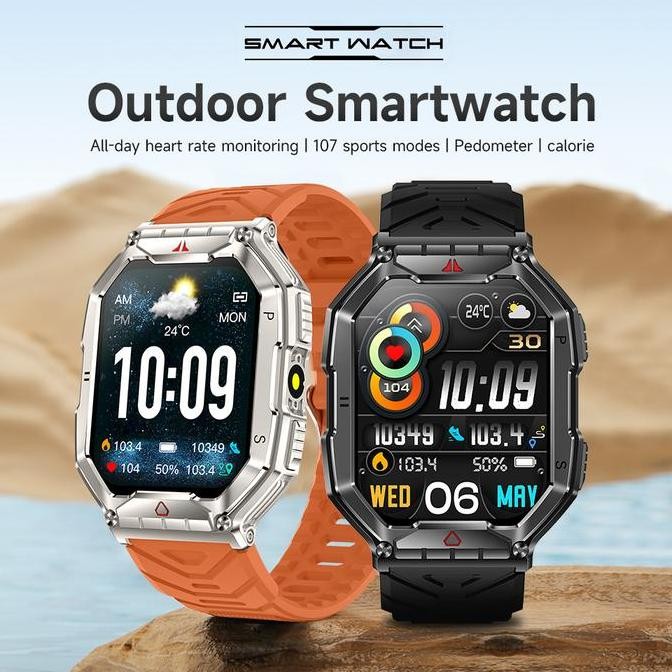 Sale Skmei B65 | Senter Mandiri | Jam Tangan Militer | Heart Rate Tracker | Bluetooth Call | Jam Tan