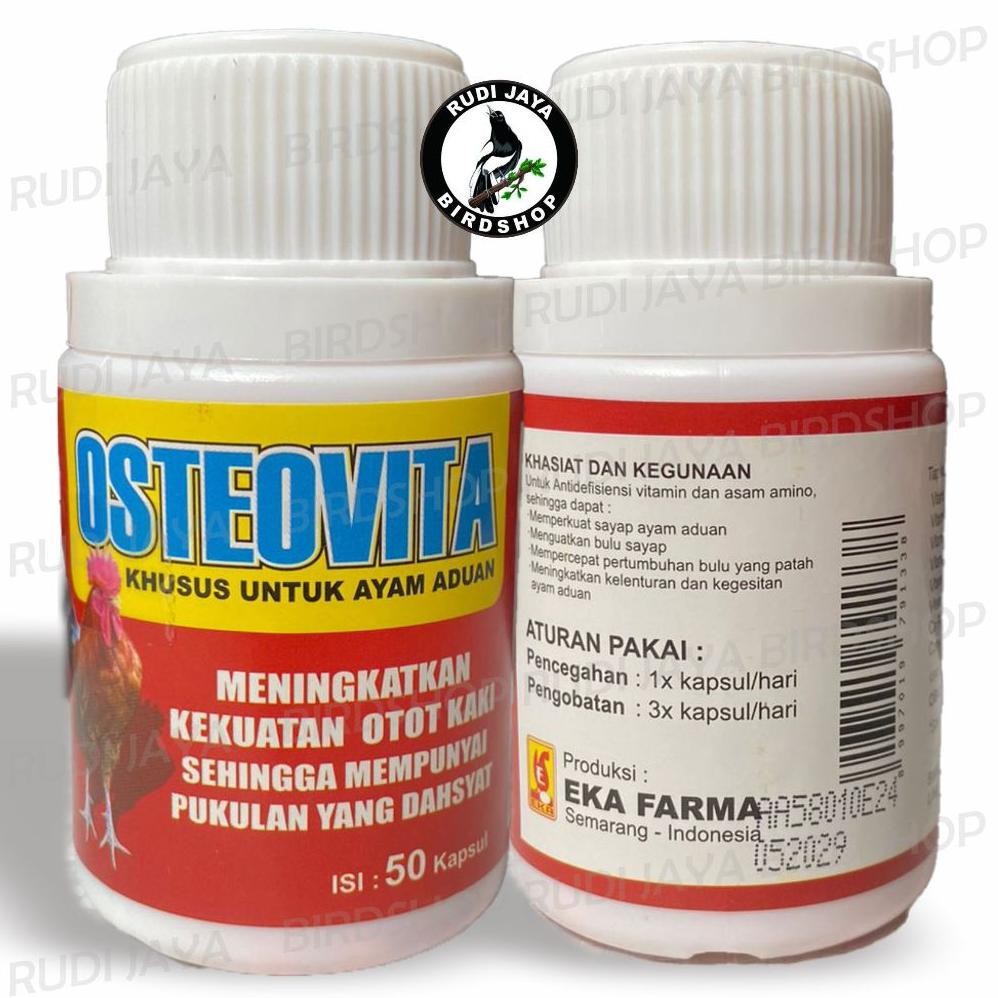 Be09 Wdr-75 Osteovita Osteo Vita 1 Botol 50 Kapsul Obat Vitamin Ayam Aduan Kuat Otot Tulang Kekar Be