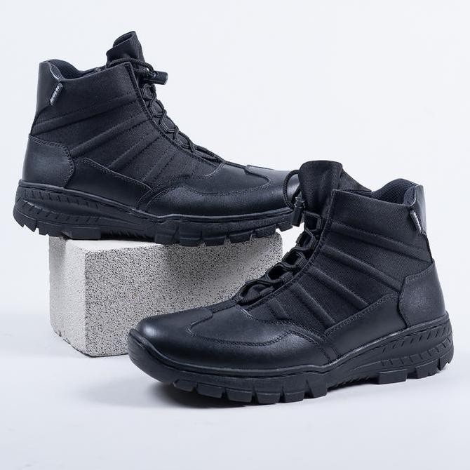 Diskon ARMY86 PDL Cygnus sepatu pdl tactical pendek lantas / sepatu safety boots shoes pria hitam Ke