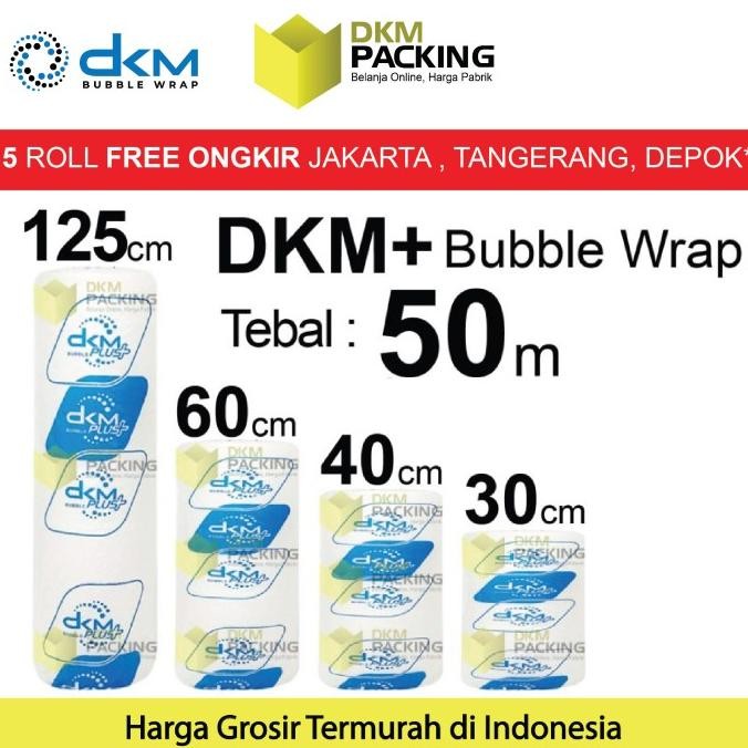 

tersedia plastik bubble wrap bening 50meter bubblewrap dkmplus premium / roll