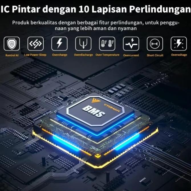 Vtoman V3 Pro Jump  Starter Aki Mobil Motor Powerbank 6000Mah Jumper Aki Kendaraan. Powerbank Portab