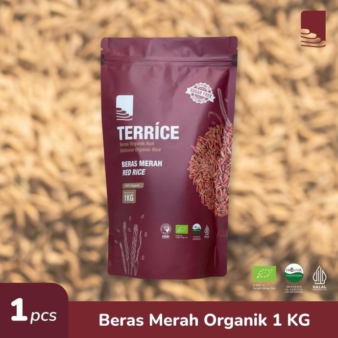 

tersedia beras merah organik untuk diet kaya serat terrice 1 kg