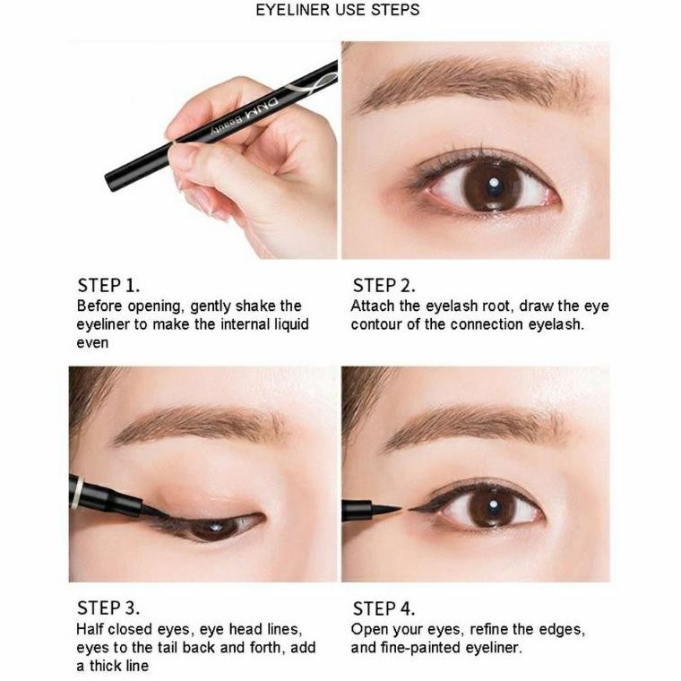 Bisa Cod Hb Big Eye Eyeliner Pensil Alis Korea Warna Hitam Waterproof Pencil Alis Make Up Anti Air P