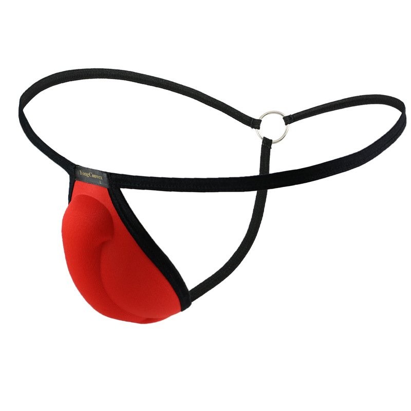 Men's Gay Sex Toys T-Back a Rope Iron Hoop Crotch Strap Hip-Exposed Cup Underwear Wholesale