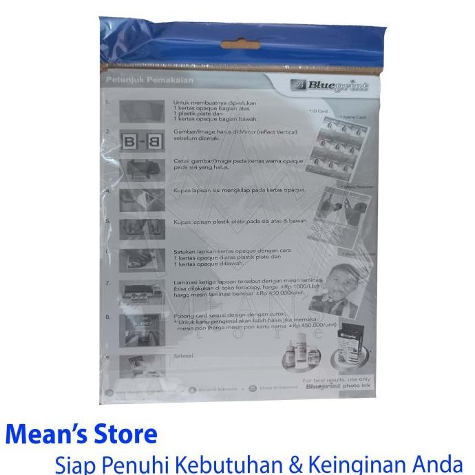 

Bahan ID Card Blueprint Ukuran A4 830 UM Double Side / Printable Card murah