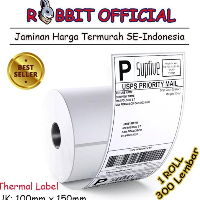 

Stiker Label Barcode Thermal 100x150 mm Label Pengiriman Isi 300 Pcs murah