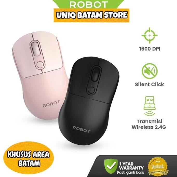 Mouse Robot M207 Silent 1600 Dpi Wireless Chip [ Batam ] New Stok
