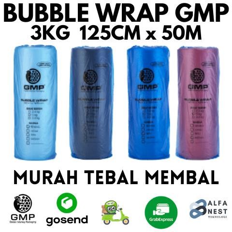 

tersedia bubble wrap gmp 125cm x 50m khusus gosend / grab per 1 roll