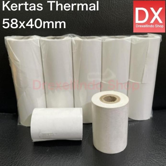 

Kertas Thermal Struk Kasir 58x40mm per 10 roll murah