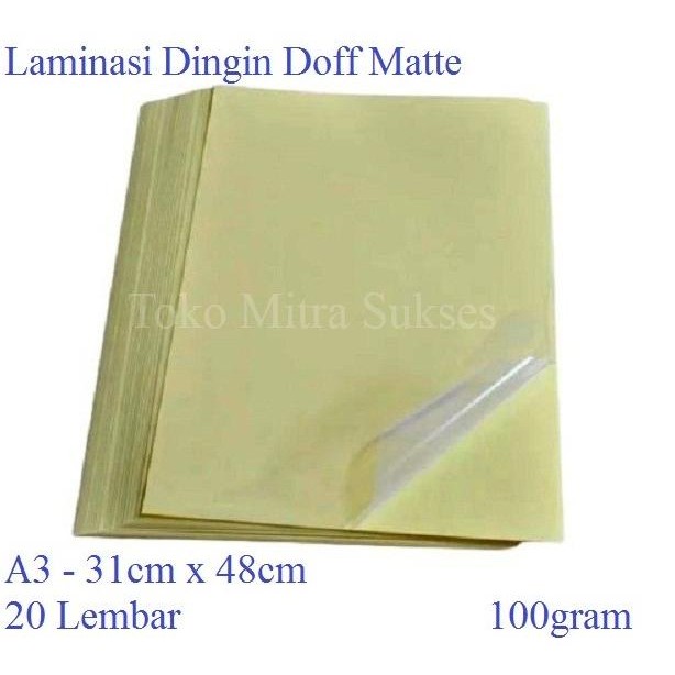 

Laminasi Dingin Doff Matte A3+ murah