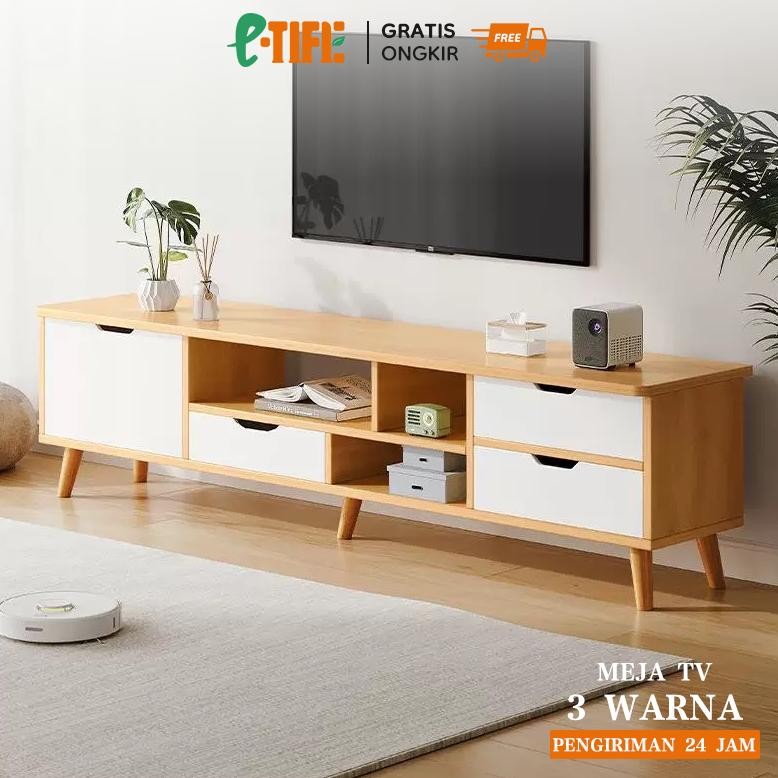 E-TIFE Meja Tv 120CM / 140CM Meja TV Murah Meja TV Kayu Rak Tv Lemari TV Kabinet Tv
