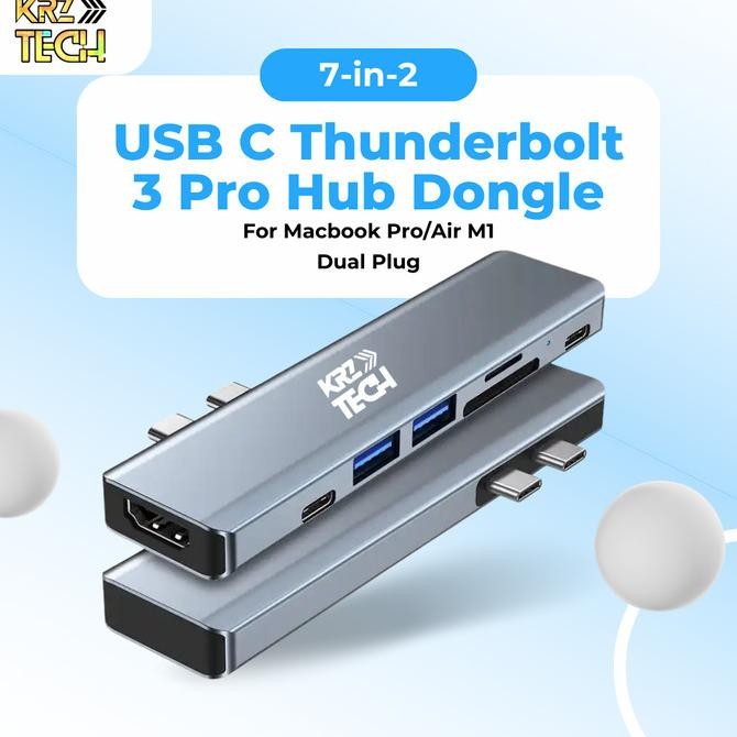 TERLARIS - 7 in 2 USB C Thunderbolt 3 Pro Hub Dongle For Macbook Pro/Air M1 New
