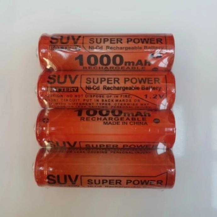 Terlaris Battery Suv 1000Mah Ni-Cd Rechargeable 1,2V Aa  / Batre Suv 1000Mah Aa 1,2V Super Power