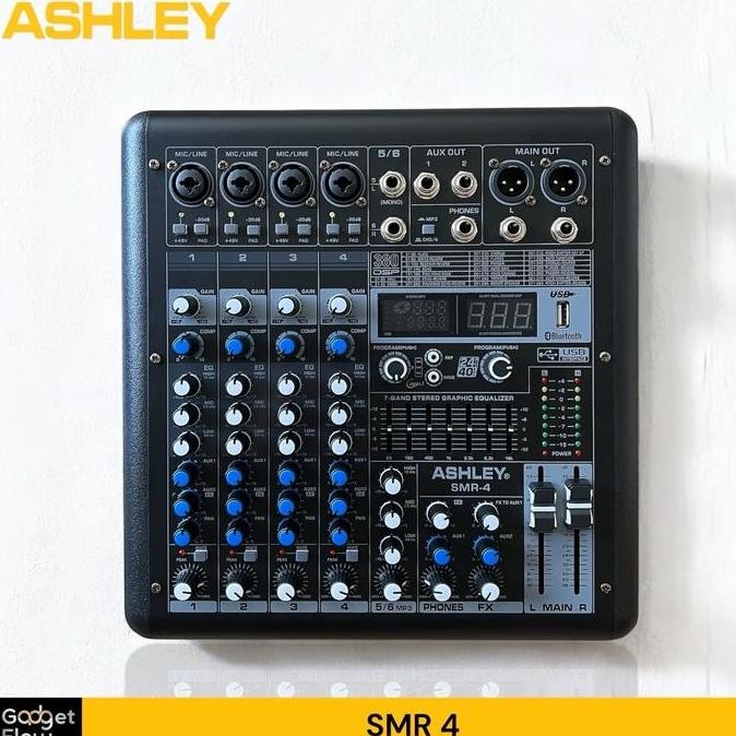 Mixer Audio ASHLEY SMR4 4 Channel 7 Band USB Bluetooth Sound Card ORIGINAL Soundcard ABD