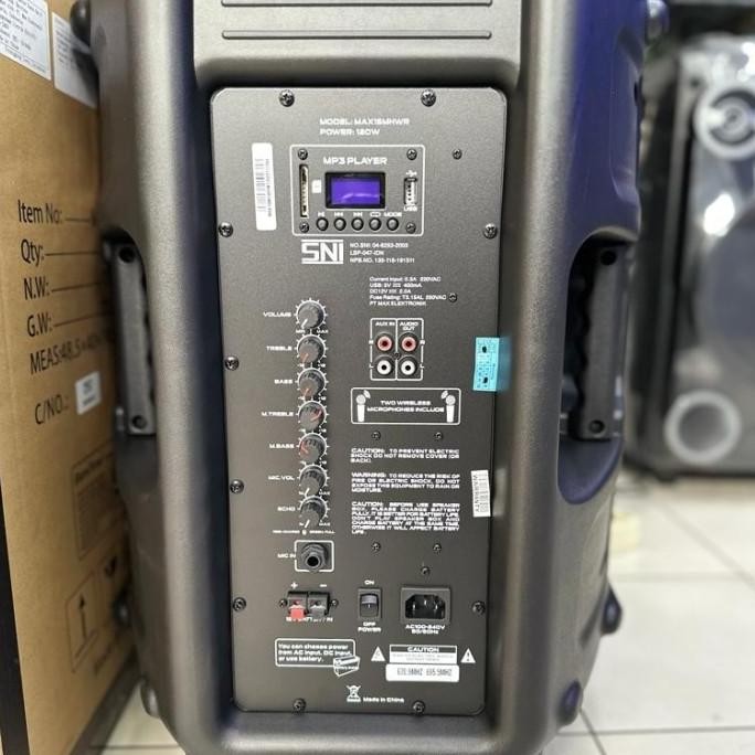 Promo Speaker Aktif Portable 15 Inch Baretone Max15Mhwr Original