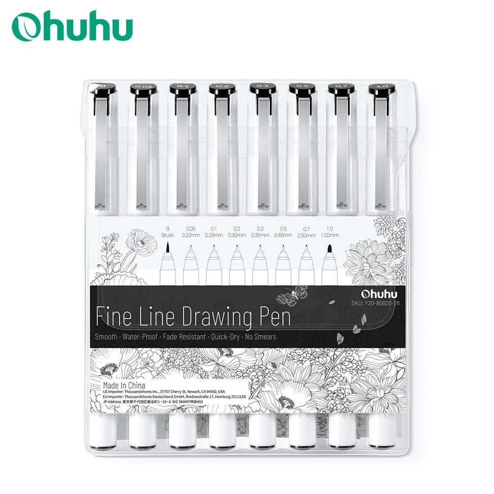 

Ohuhu Micro Pen Fineliner Drawing Pens 8 Pack Line Pens Art Colored Pens Fine Point Markers Waterproof Writing Sketching Manga