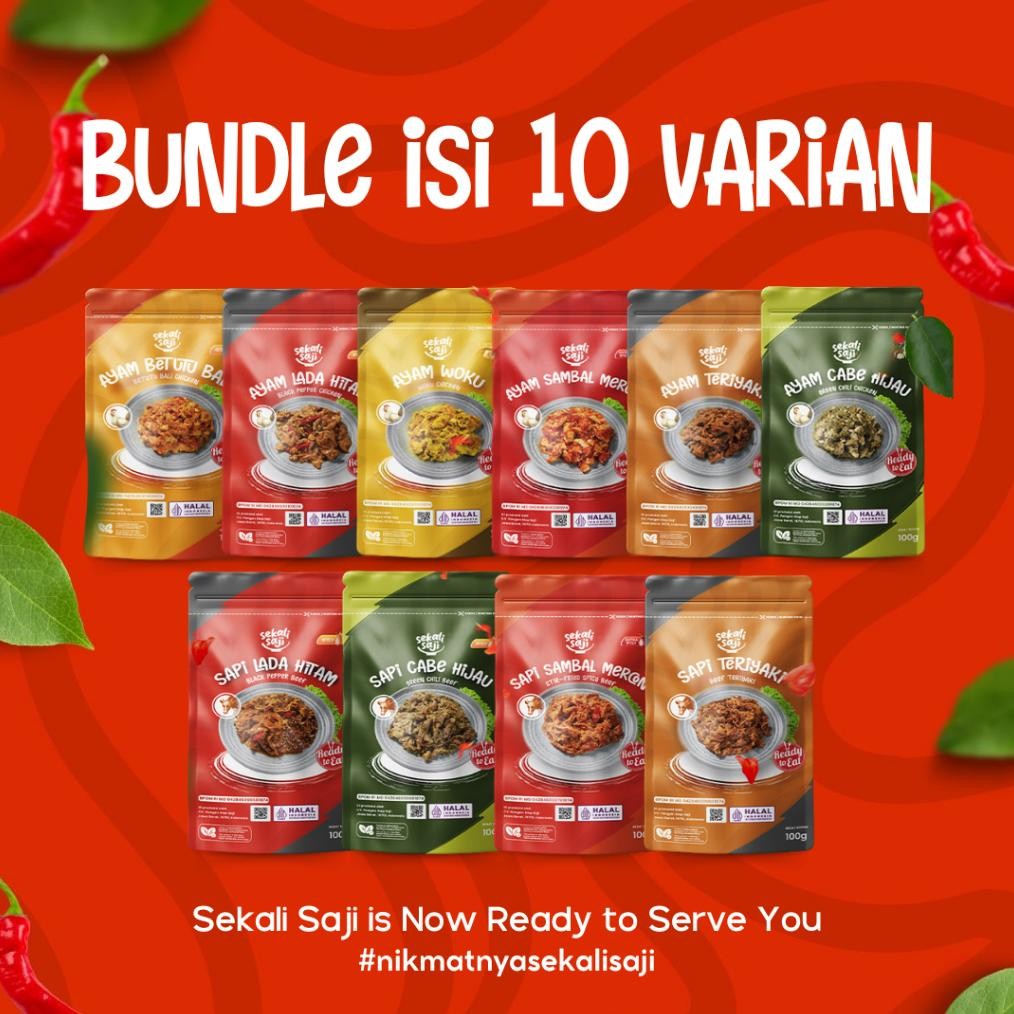 

TERLARIS SEKALI SAJI - Bundling All Varian Ayam Sapi Isi 10 Lauk Mateng Instant 100gr Makanan Siap Saji Siap kirim