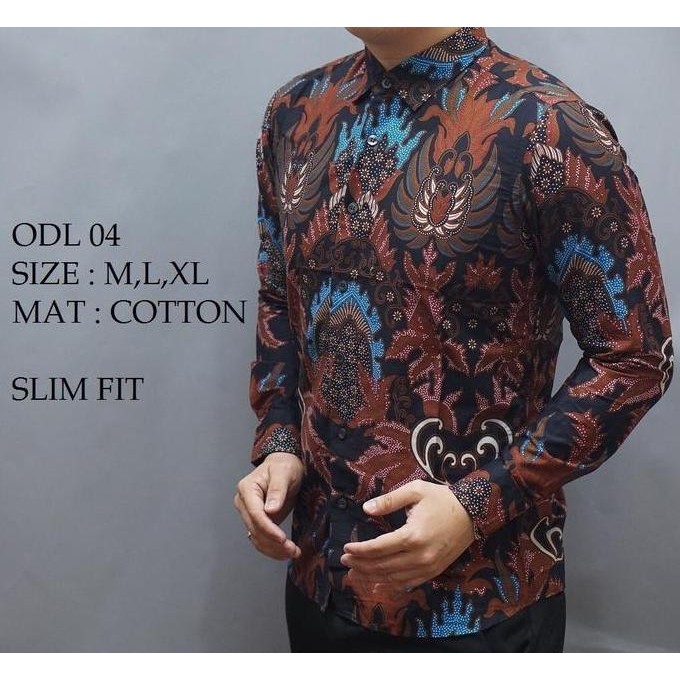 BATIK PRIA SLIM FIT MEWAH / KEMEJA PRIA SLIM FIT ODL 04 TERMURAH