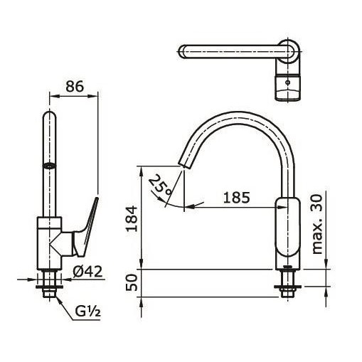 Murah Kran Cuci Piring Toto Tx606Krs - Bahan Kuningan Chrome - Air Dingin