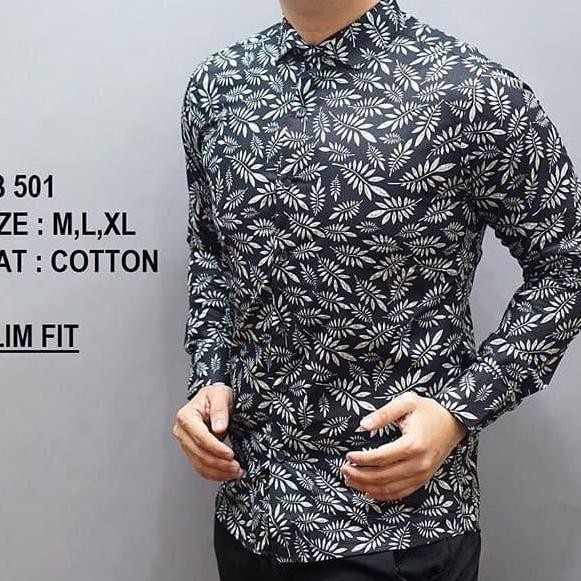KEMEJA BATIK PRIA SLIM FIT / BAJU BATIK PRIA SLIM FIT LB501 TERMURAH