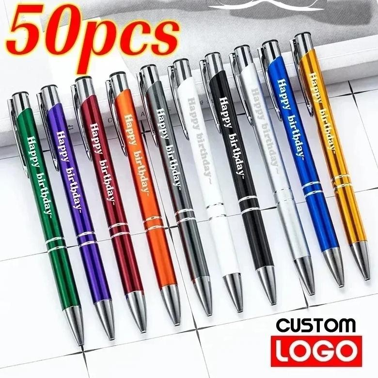 

50Pcs/Set Hotsell Custom Ballpoint Pen Metal Pen Support Custom Logo Advertising Wholesale Personalized Pen Advertising Gift