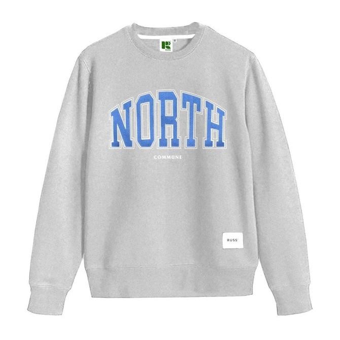 New Russ Sweater Crewneck Pria North Misty ( Up To Big Size )