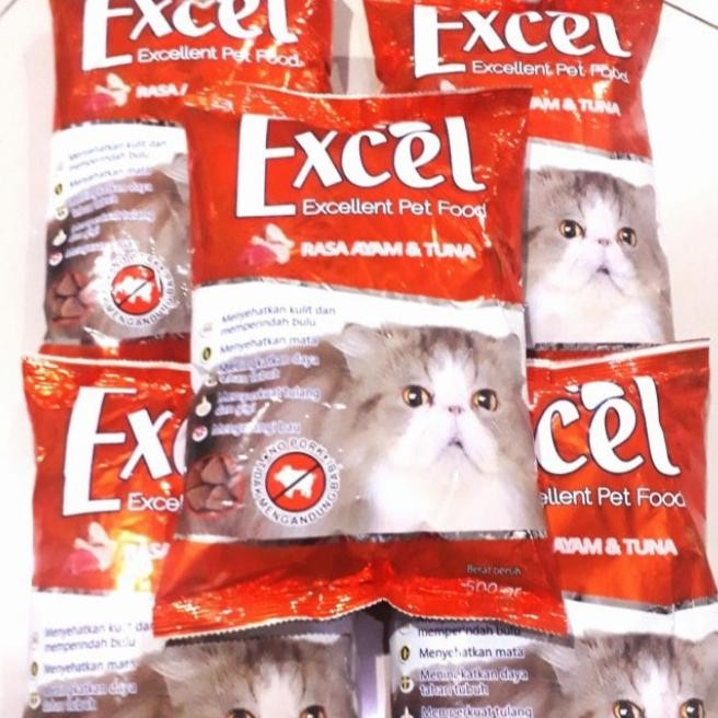 Tw39 Sd83 Murah Excel Exsel 500 Gram Pakan Makanan Kucing Cat Food Donat Ikan Segitiga Ayam Chicken 