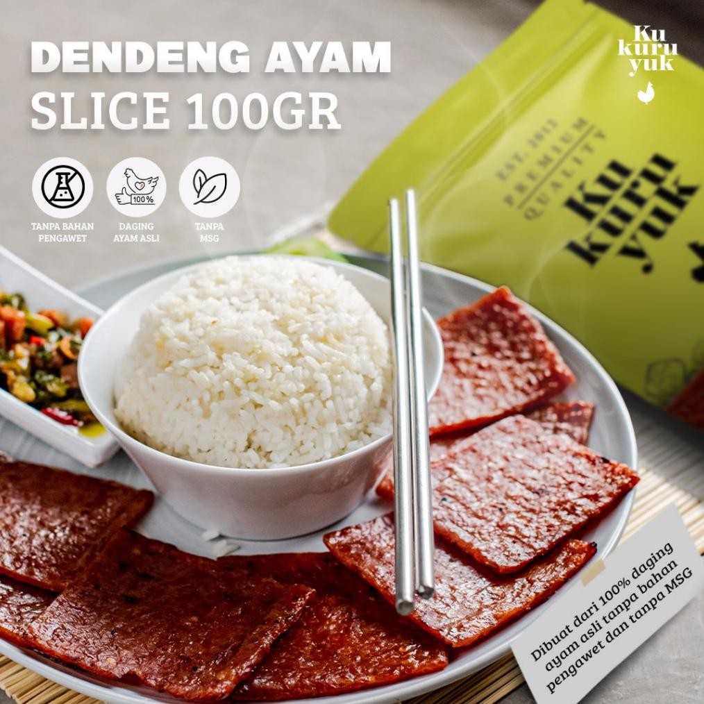 

READY STOK [PREMIUM] Dendeng Ayam Kukuruyuk Makanan Siap Saji Frozen Food - 100 Gram Siap kirim