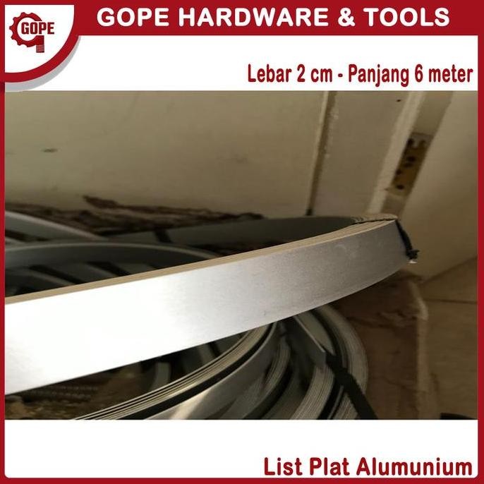Terlaris Lis Plat Alumunium Lebar 2 Cm / Panjang 6 Meter