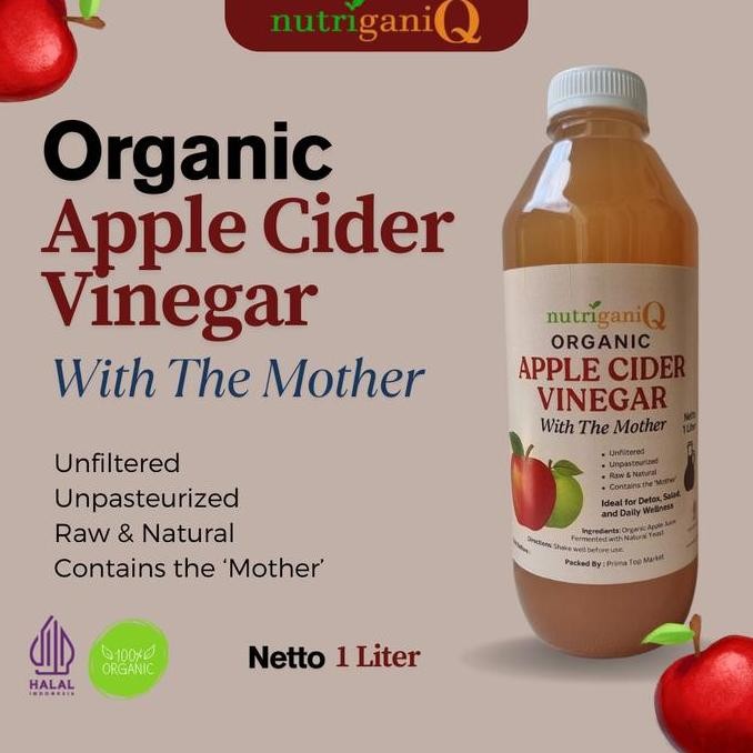 

STOK TERBATAS NUTRIGANIQ ORGANIC APPLE CIDER VINEGAR | CUKA APEL ORGANIK