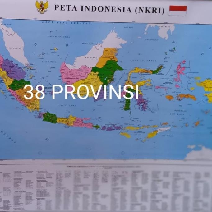

[Bestseller] Peta Indonesia Ukuran 102 X 72Cm Lembaran
