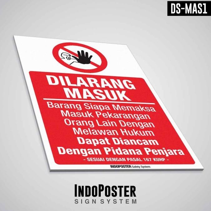 

ready Stiker Sign PVC Dilarang Masuk Pekarangan Orang Lain Tanpa Izin M45x30 murah