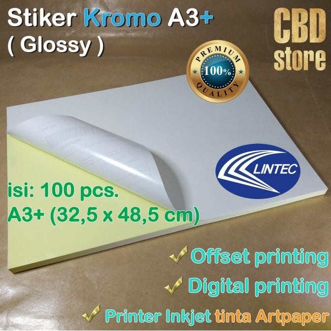 

ready Kertas Stiker KROMO A3+ Sticker CHROMO Glossy 100 pcs merek Lintec murah