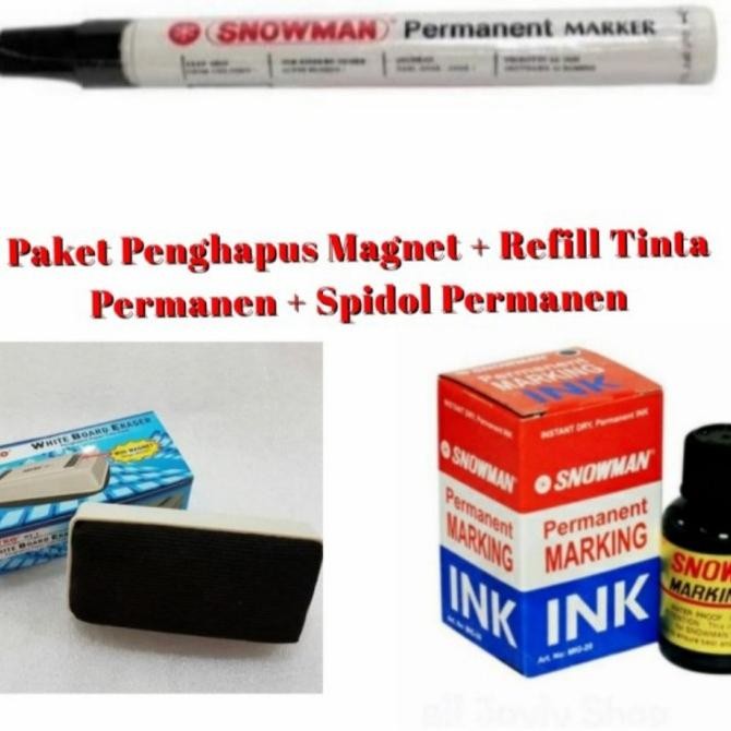 

Ready Paket Spidol Permanen+Penghapus magnet+Refill Tinta Permanen