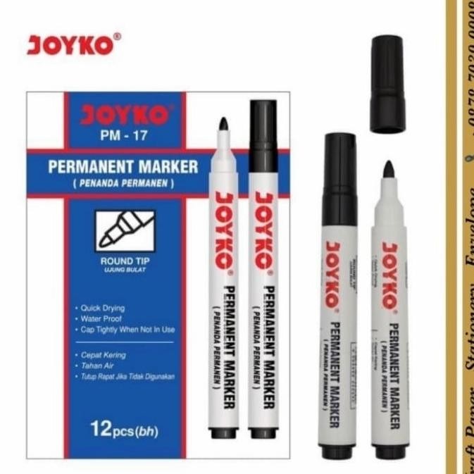 

Ready spidol joyko permanen warna hitam